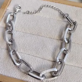 Pulseira Elo Quadrado Texturizado